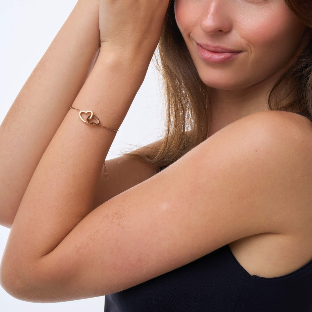 Personalised Double Hearts Bracelet